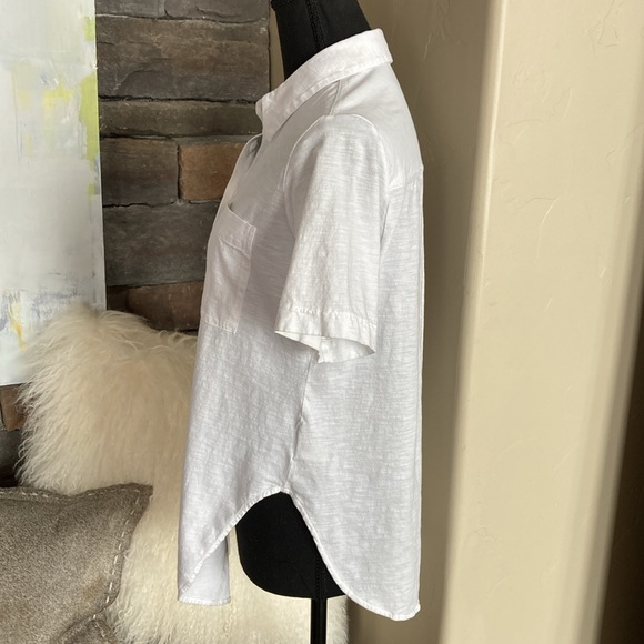 Theory Hekanina Sea Slub Cotton Tie-Front Shirt - Picture 6 of 13